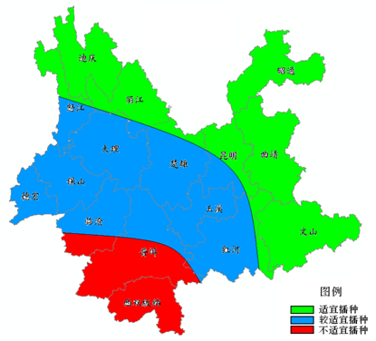 未來一周云南省春耕春播適宜度分布圖