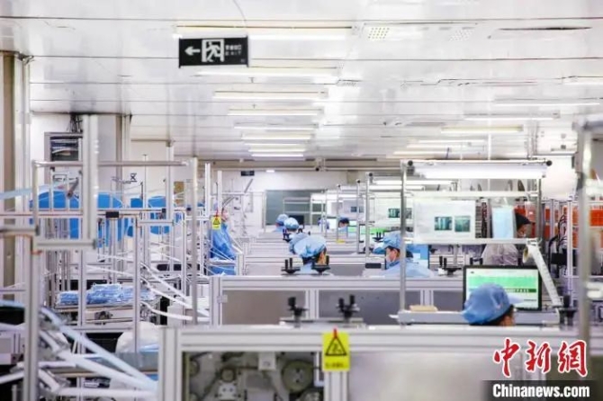 比亞迪口罩生產(chǎn)線。比亞迪供圖