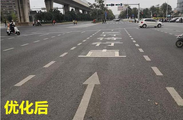 昆明首個“直行待行區(qū)”路口