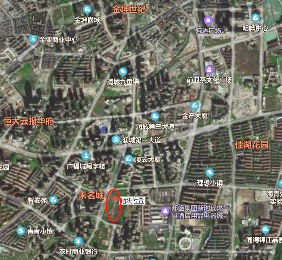 該地塊原為廣福城三期用地，規(guī)劃有公寓商業(yè)寫字樓等