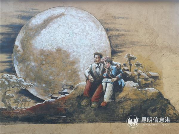 墻壁上的彩繪講述著優(yōu)美的傳說(shuō)