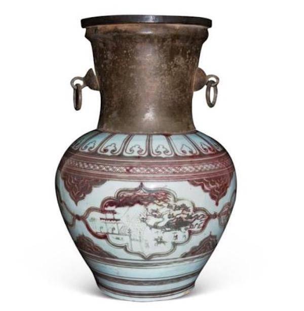 罕見元代釉里紅“開光祈雨圖罐”亮相上海中心明清官窯瓷器展