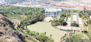 對(duì)歌山礦區(qū)已郁郁蔥蔥。記者黃河清攝