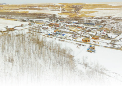 明東村雪景。姜 濤攝