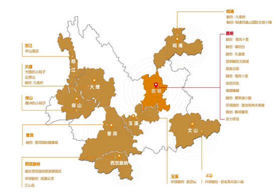 融創(chuàng)云南布局分布圖