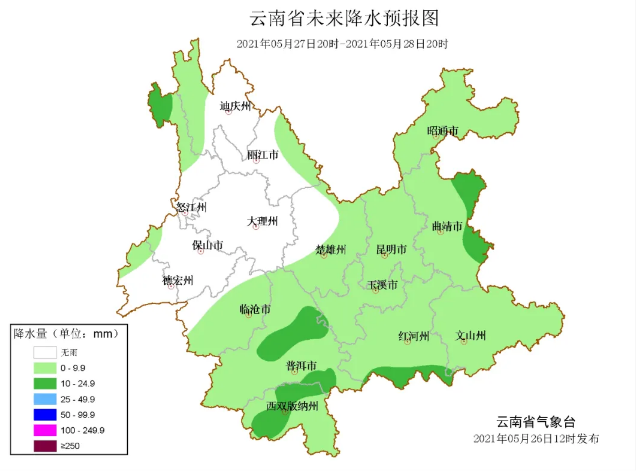 本周第二波降水“上線(xiàn)” 昆明主城區(qū)今天（27）下中雨