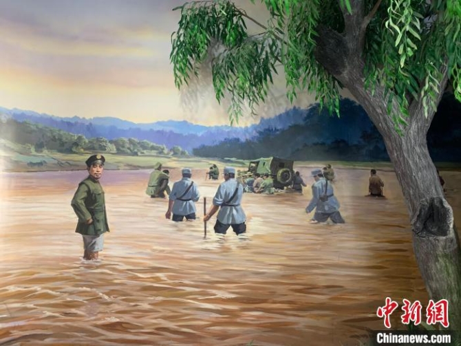 圖為中原突圍紀(jì)念館中的油畫 武一力 攝