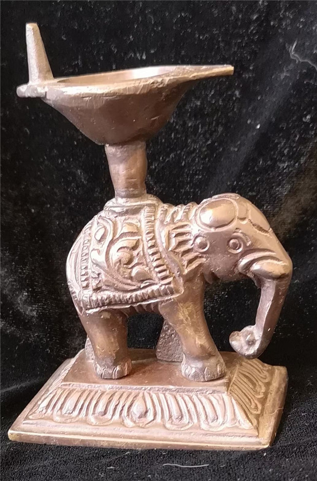 銅象油燈 上世紀晚期  印度