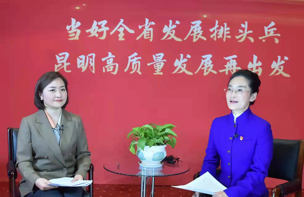 訪談嘉賓：市政務(wù)服務(wù)局黨組書(shū)記、局長(zhǎng)李江（右）昆明日?qǐng)?bào)供圖