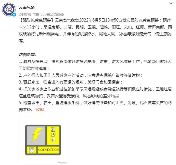 未來3天云南大部有雨，這些地方還有強對流天氣...