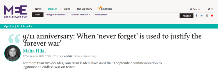 “9·11”21周年|外媒聚焦美國“反恐”大旗下的血腥罪行_fororder_1662105793754