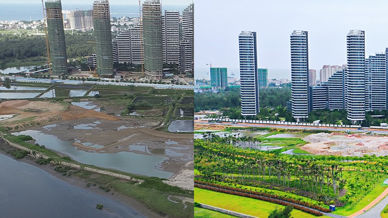 馮家江流域治理前后對比圖。北海北排水環(huán)境發(fā)展有限公司供圖。
