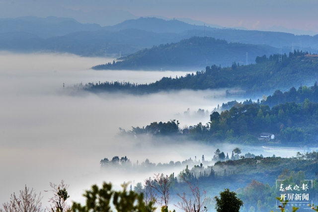 開屏策劃｜冬至云南—保山昌寧霧海（開屏新聞?dòng)浾呒巴ㄓ崋T 攝）