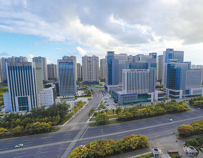 創(chuàng)新創(chuàng)業(yè)公共服務(wù)平臺和產(chǎn)業(yè)加速平臺——藍(lán)色智谷園區(qū)外景。