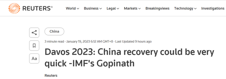 世界經(jīng)濟(jì)論壇聚焦中國:“激發(fā)全球增長的樂觀情緒”_fororder_路透社1月19日