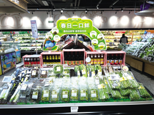 盒馬鮮生里的春菜專區(qū) ■ 都市時報全媒體記者 張進(jìn)東 盒馬鮮生里的春菜專區(qū) ■ 都市時報全媒體記者 張進(jìn)東