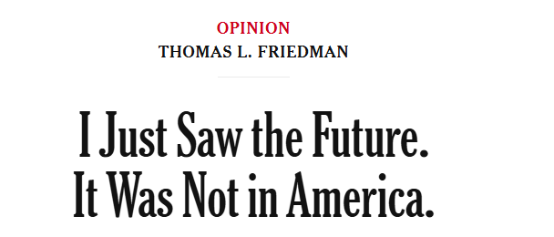 全球媒體聚焦丨美國著名專欄作家撰文稱 在中國看到了未來