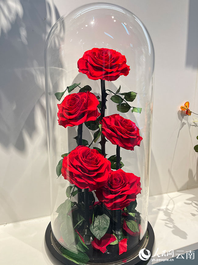 永生花制品。人民網(wǎng)記者 何晶茹攝
