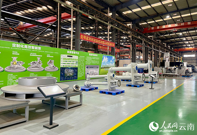 嘉和科技生產(chǎn)車間展示的特種工業(yè)泵。人民網(wǎng)記者 程浩攝