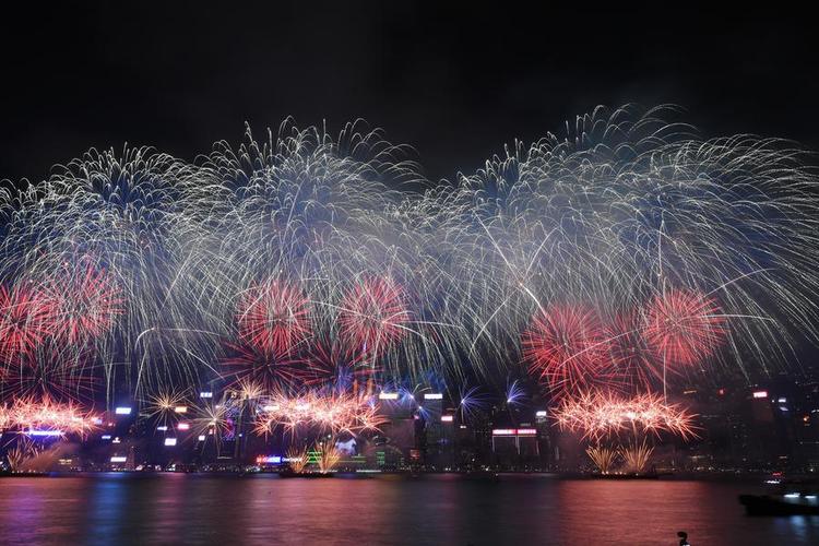 A firework show celebrating the Chinese New Year is staged over Victoria Harbor in Hong Kong, south China, Feb. 18, 2026. (Xinhua/Chen Duo)